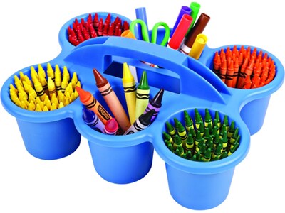 Deflect-O Little Artist Polypropylene Kids' 6-Cup Caddy, 5.29" x 12.07" x 9.55", Blue (39509BLU)