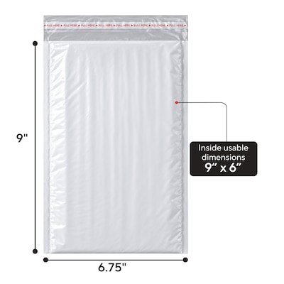 Quill Brand® 6.75"W x 9"L Self-Sealing Bubble Mailer, #0, 25/Carton (ST56608B)