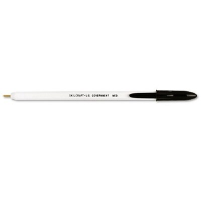 AbilityOne SkilCraft Ballpoint Pens, Medium Point, Black Ink, 12/Pack (NIB010589978)