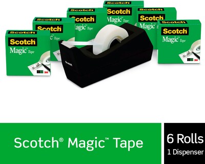 Scotch Permanent Double Sided Tape with Dispenser, 1/2 x 250, 3/Pack  (3136)