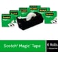 Scotch Magic Invisible Tape with Dispenser, 3/4" x 27.7 yds., 6-Pack (810KC38)