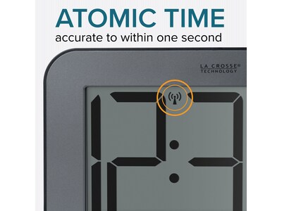 La Crosse Technology Atomic Digital Wall/Table Clock, 10" x 6.5" (513-02927)