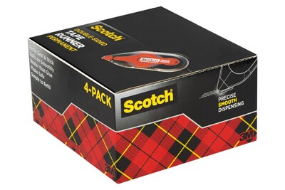 Scotch Double-Sided Adhesive Tape Runner, 16 oz., 4/Pack (6055BNS)