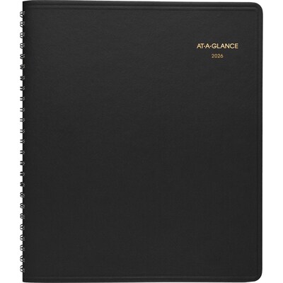 2026 AT-A-GLANCE 8.5" x 11" Daily Appointment Book, Faux Leather Cover, Black (70-214-05-26)