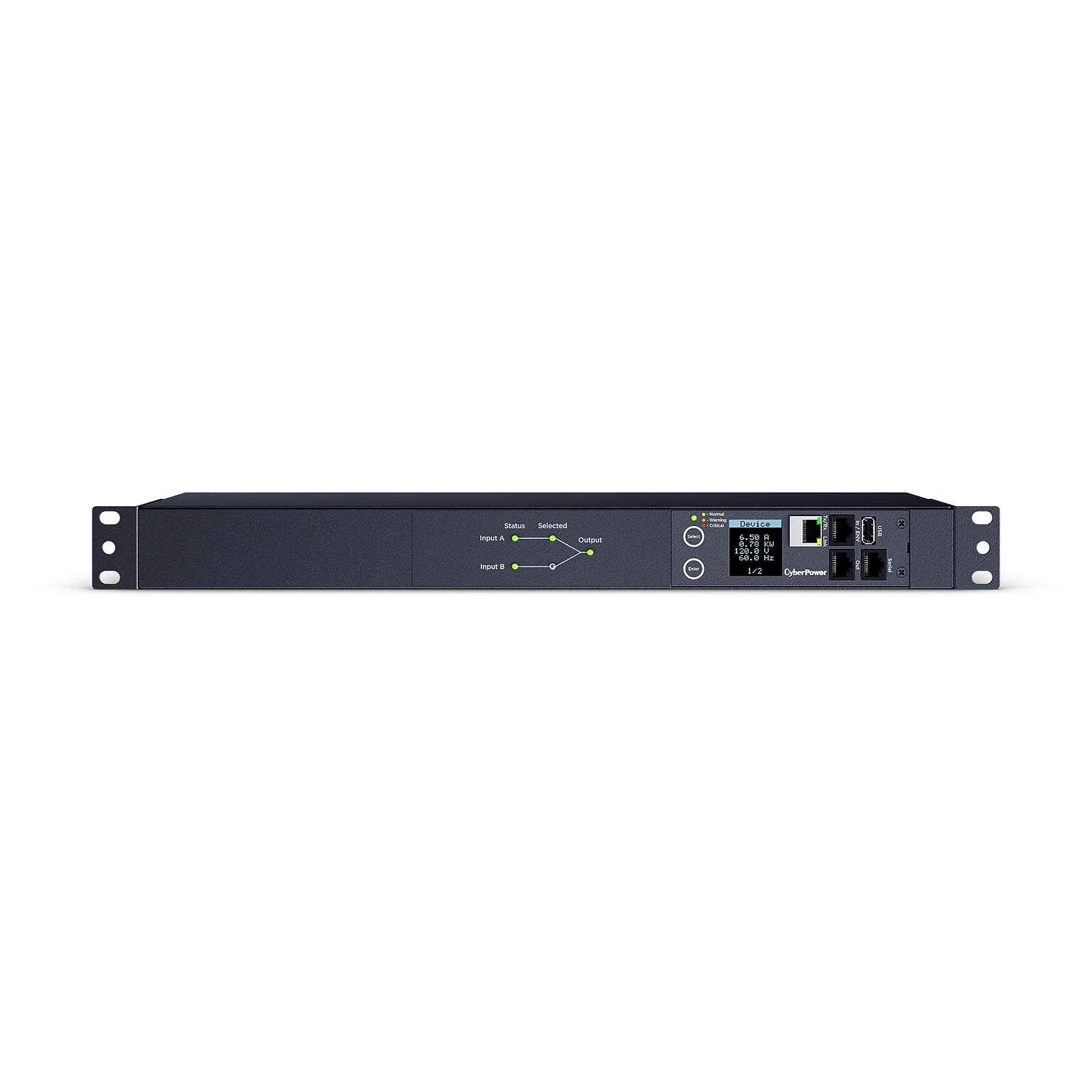 CyberPower 100-120 Switched Power Distribution Unit, 10-Outlet, 1U Rack Mount, Black (PDU44001)