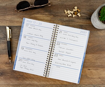 2026-2027 Overland Travelware 0.75" x 5.75" Calendar Year Weekly & Monthly Standard Planner, Paperboard Cover (90687)