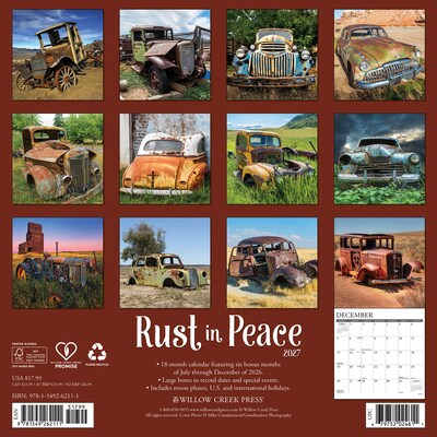 2027 Willow Creek Rust in Peace 12 x 12 Monthly Wall Calendar, Assorted Colors (62111)