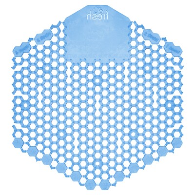 Fresh Products Wave 3D Anti-Splash Urinal Screen, Cotton Blossom Scent, Blue, 10/Box (3WDSF06)