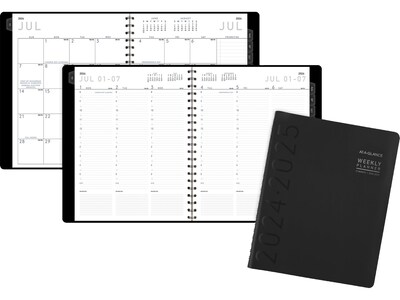 2024-2025 AT-A-GLANCE Contemporary 8.25" x 11" Academic Weekly & Monthly Planner, Faux Leather Cover, Black (70-957X-05-25)