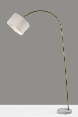 Adesso Chrystie 83.5"H Antique Brass Floor Lamp with Drum Shade (4053-21)