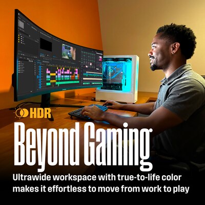 Westinghouse Ultrawide 49" Curved 120Hz LED AMD FreeSync Gaming Monitor, Built-In Speaker, Height Adjustable, Black (WC49BX6250)