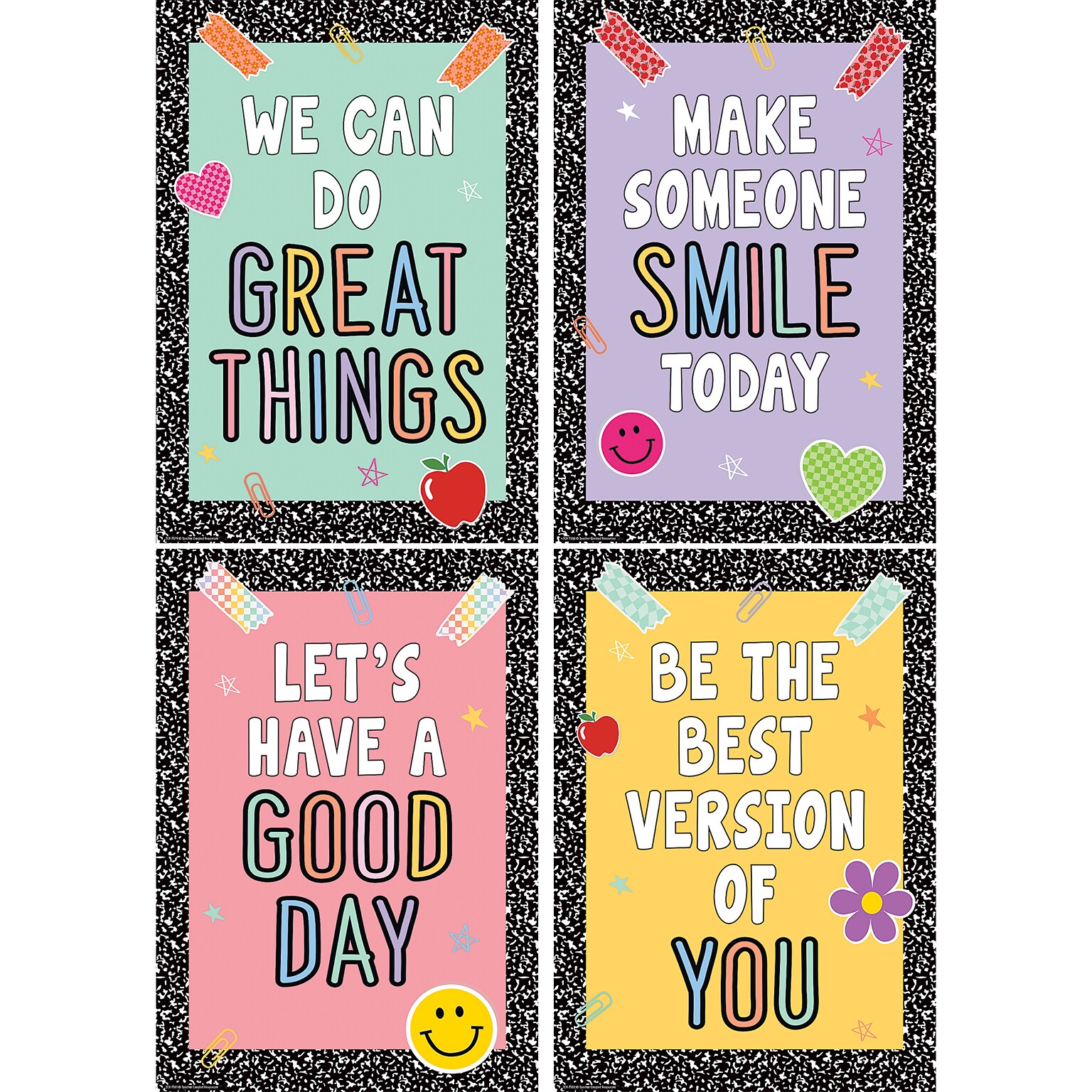 Teacher Created Resources 13-3/8 x 19 Cool for School Positive Posters, 4/Set (TCR2088730)