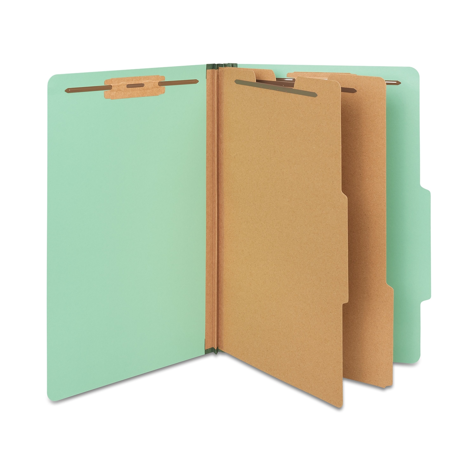 Staples® 60% Recycled Pressboard Classification Folder, 2-Dividers, 2 1/2 Expansion, Legal Size, Green, 20/Box