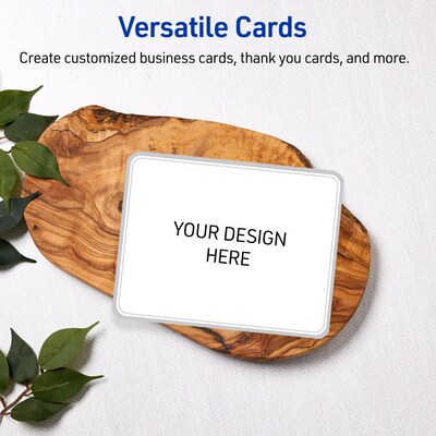 Avery Silver Border Matte Blank Card, White, 20/Pack (S00-F3F)