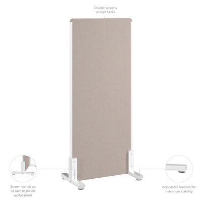 Bush Business Furniture Fabric Freestanding Privacy Panel, 55"H x 24"W, Warm Beige (PSP224WB-03)