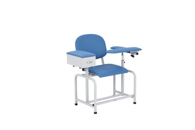 Viva Comfort Adjustable Bariatric Phlebotomy Blood Drawing Chair, 500 lbs. Capacity, Blue (ADI997-01D-BLU-MK)
