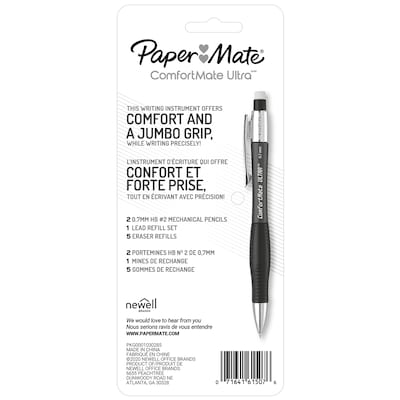 Paper Mate ComfortMate Ultra Mechanical Pencil, 0.7mm, #2 Medium Lead, 2/Pack (1738796)
