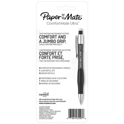 Paper Mate ComfortMate Ultra Mechanical Pencil, 0.7mm, #2 Medium Lead, 2/Pack (1738796)