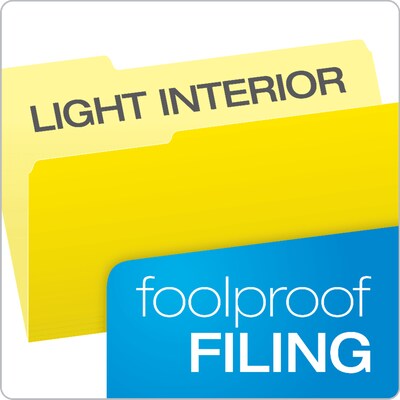 Pendaflex Recycled File Folder, 1/3-Cut Tab, Legal Size, Yellow, 100/Box (1531/3YEL)