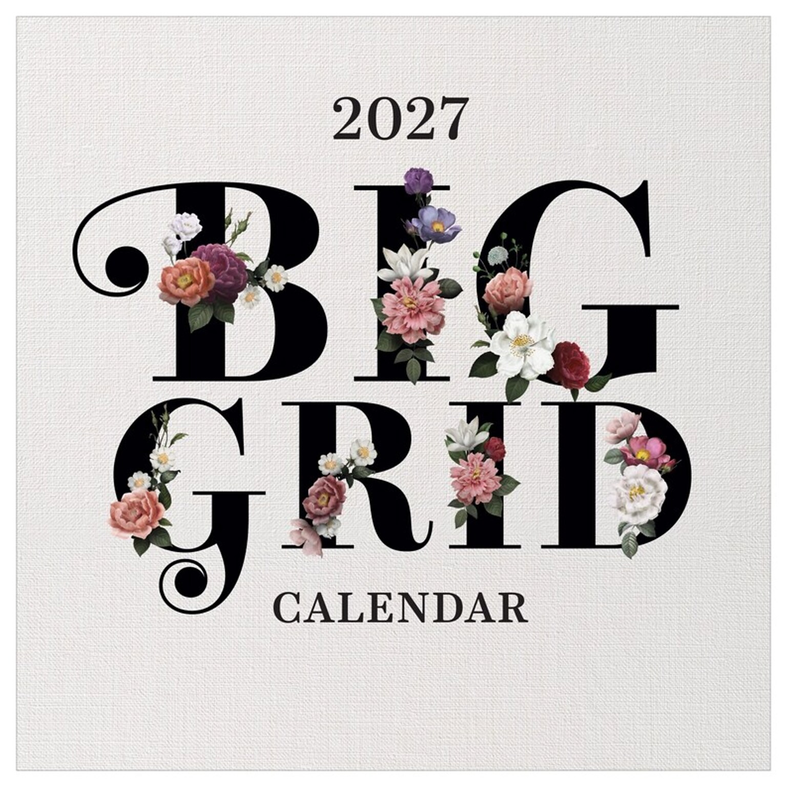 2027 TF Publishing Big Grid-Floral 12 x 12 Monthly Wall Calendar, Multicolored (27-1103)