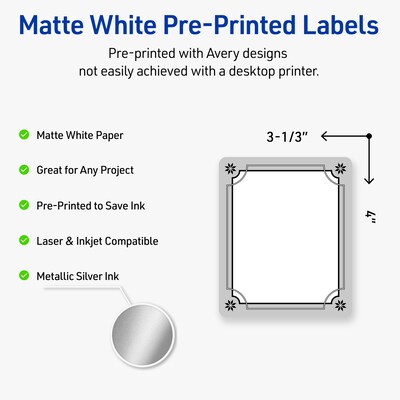 Avery Rectangle Multipurpose Labels, 4 x 3-1/3, White, 40/Pack (19479370598)