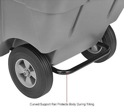 Global Industrial Standard Duty Plastic Tilt Truck, 1/2 Cu. Yd. Capacity, 850 Lb. Capacity, Gray (984613)