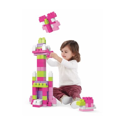 Mega Bloks First Builders Big Building Bag, 80 Pieces, Pink, 4/Pack (DCH62)