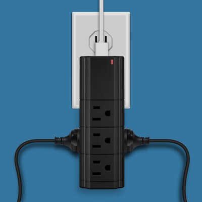 LAX Multi-Charging Tower 9-Outlet Surge Protector with 2 USB Ports, Black