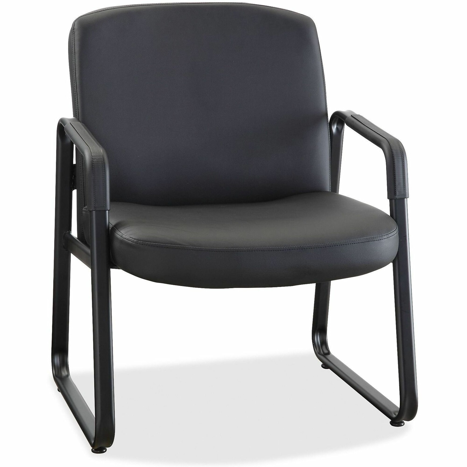 Lorell Big & Tall Upholstered Guest Chair, 500 lb. Capacity, Black (LLR84587)