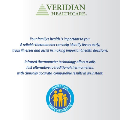 Veridian Infrared Digital Forehead Thermometer, White (09-313)