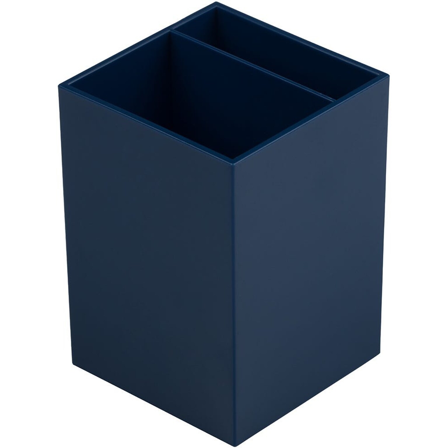 JAM PAPER Plastic Pen Holder, Navy Blue, Desktop Pencil Cup, Sold Individually (341nas)