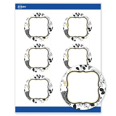 Avery Round Laser/Inkjet Multipurpose Labels, 3, White, 60/Pack (19479371043)