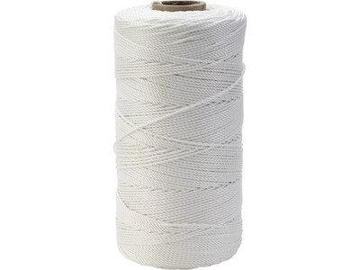 Mutual Industries Nylon Braided Mason Twine, 0.06" x 1000 ft., White, 4/Pack (14662-10-1000)