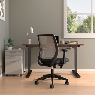 Union & Scale Essentials Ergonomic Fabric Swivel Task Chair, Black (UN56947) | Quill
