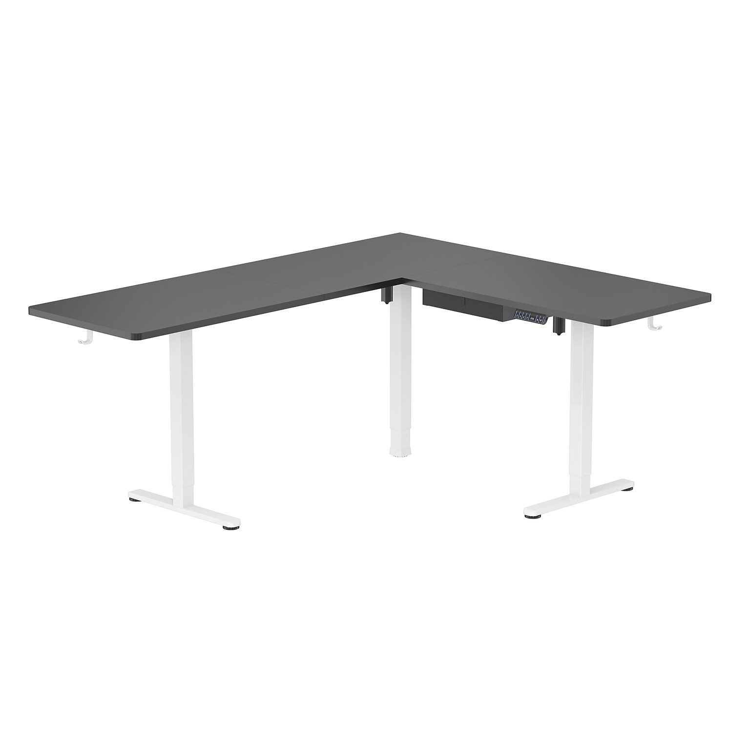 Mount-It! XL 75W Electric Corner Adjustable Standing Desk, Black/White (MI-15027)
