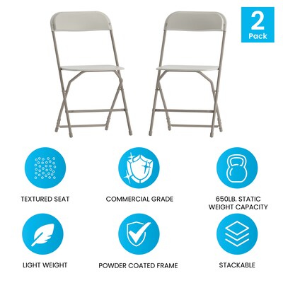 Flash Furniture Plastic Folding Chair, Beige, Set of 2 (2LEL3BEIGE)