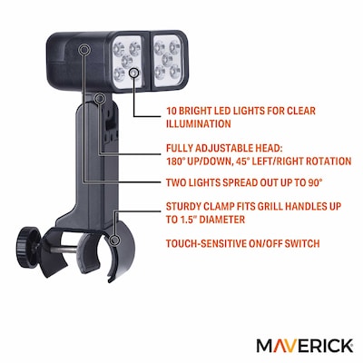 Maverick Adjustable LED Grill Light, Black (GL-616C)
