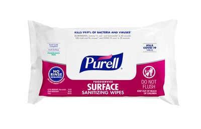 Purell Foodservice Disinfecting Wipes, 72 Wipes/Container (9371-12)