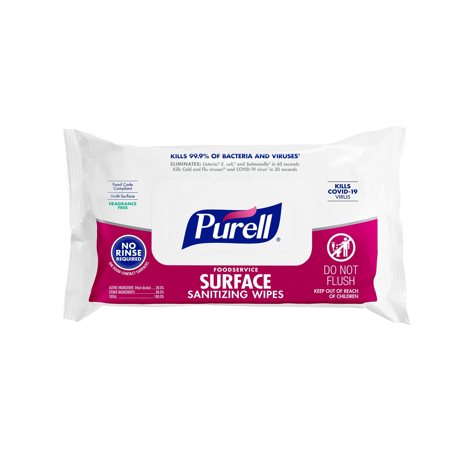 Purell Foodservice Disinfecting Wipes, 72 Wipes/Container (9371-12)