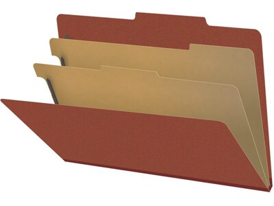 Medical Arts Press Pressboard Classification Folder, 2 Dividers, 2 Expansion, Legal Size, Red, 10/Box (DV-T52-26-3RED)