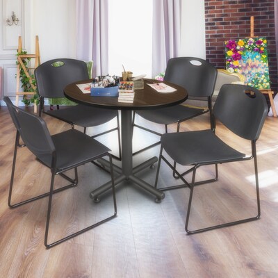 Regency Kobe 36 Round X-Base Breakroom Table, Neo Walnut (TKB36RNDNW)