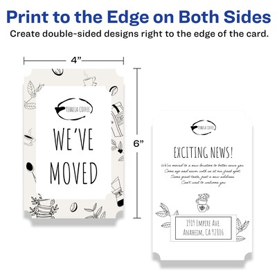 Avery Integrated Cards, 4" x 6", Matte White, 100/Box (95275)