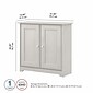 Bush Furniture Cabot 30.2" Storage Cabinet with 2 Shelves, Linen White Oak (WC31198)