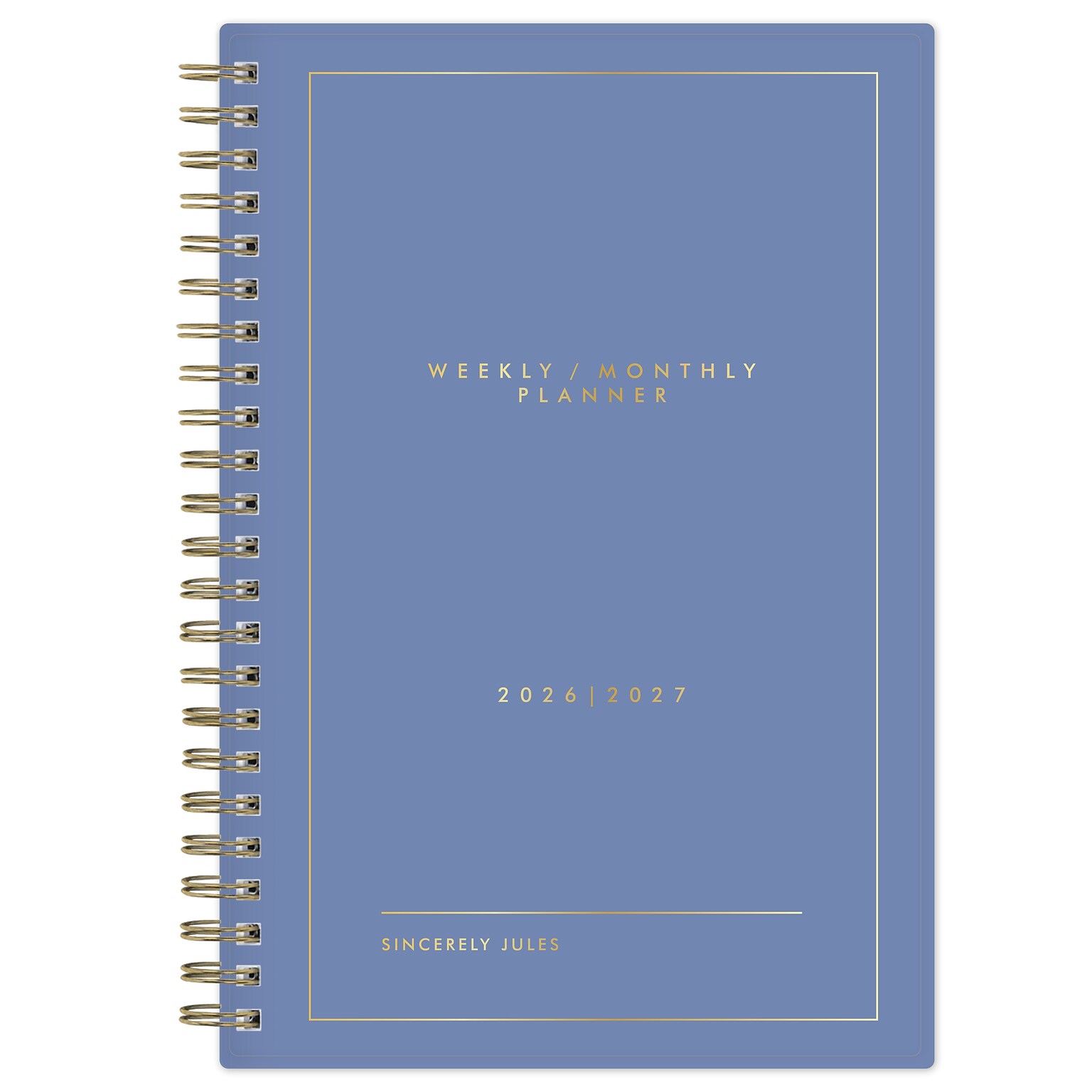 2026-2027 Blue Sky Sincerely Jules Sincerely Blue 5 x 8 Academic Year Weekly & Monthly Planner, Plastic Cover, Blue (161392)