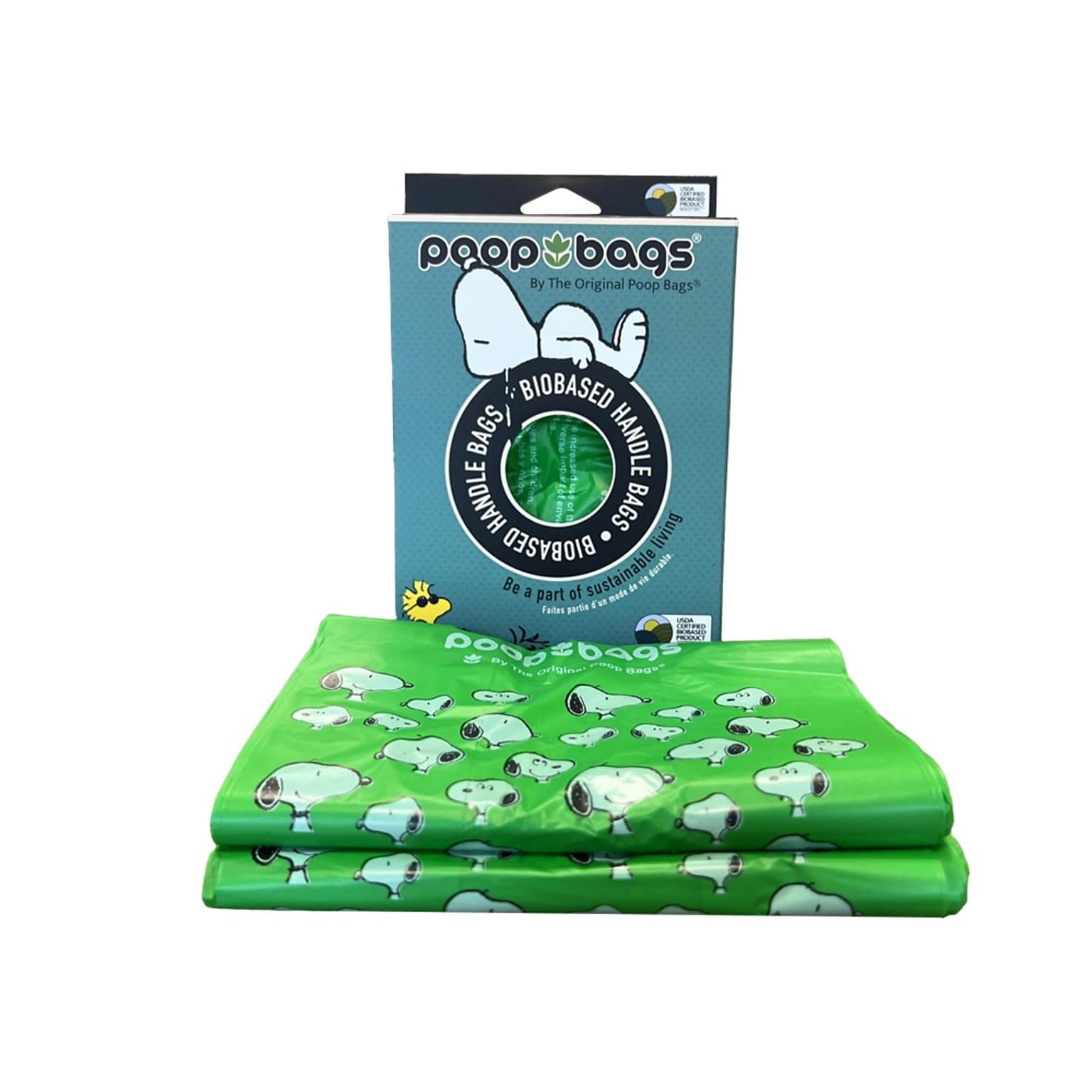 The Original Poop Bags® Peanuts® USDA Biobased Handle Tie Dog Waste Bag, Twin Pack, 240 Count (120PNPHANDLE520)