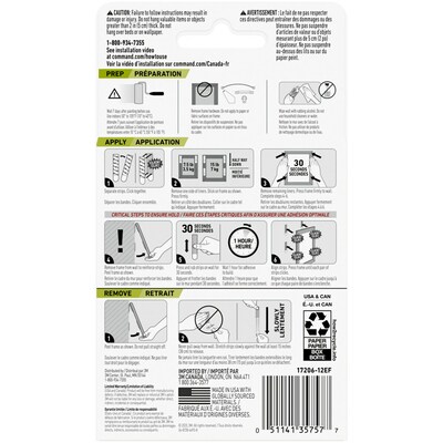 Command Large Hanging Strips, 15 lb., Black, 4/Pack (17206BLK-ES)
