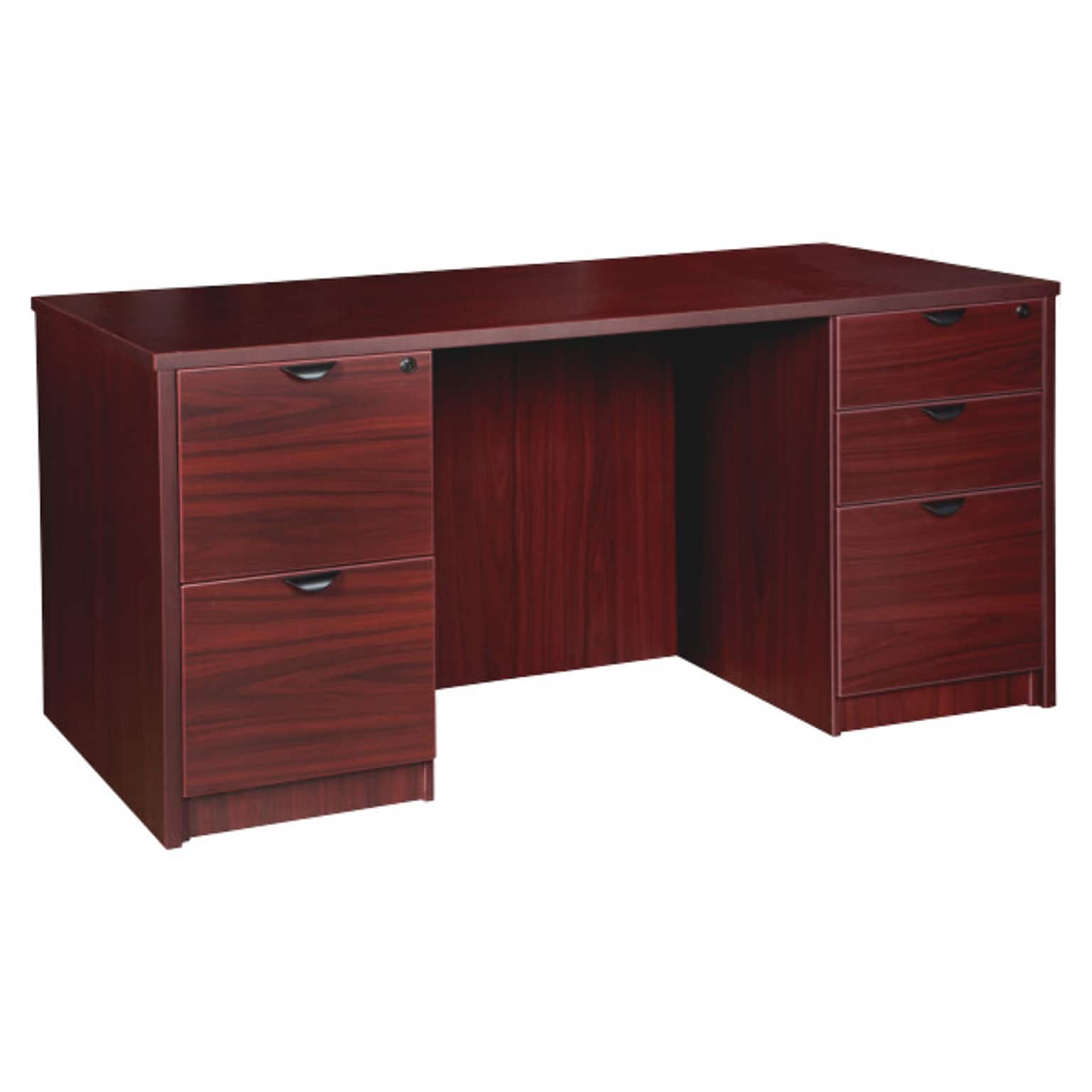 Lorell Prominence 2.0 Double-Pedestal Desk, 30D x 60W x 29H, Mahogany (LLRPD3060DPMY)