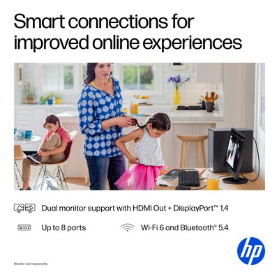 HP OmniDesk Desktop Computer, Intel Core i5-14400, 16GB RAM,  512GB SSD, Windows 11 Home, Mouse/Keyboard Included