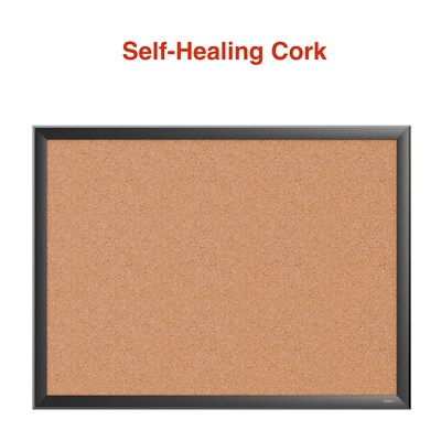 Staples Cork Bulletin Board, Black Frame, 2' x 1.5' (ST62833)