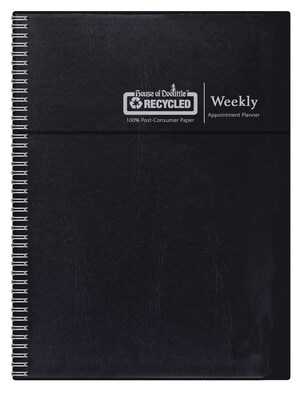 2027 House of Doolittle 5" x 8" Weekly Standard Appointment Book, Faux Leather Cover, Black (27802-27)